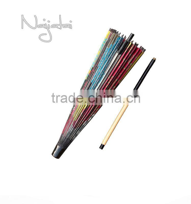 Unusual Shape Colorful Hand Painted Handmade Japanese Cloth Paper Umbrella