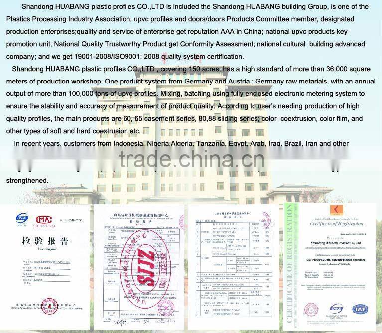 extrusion pvc profile for window and door frame in construction sliding window