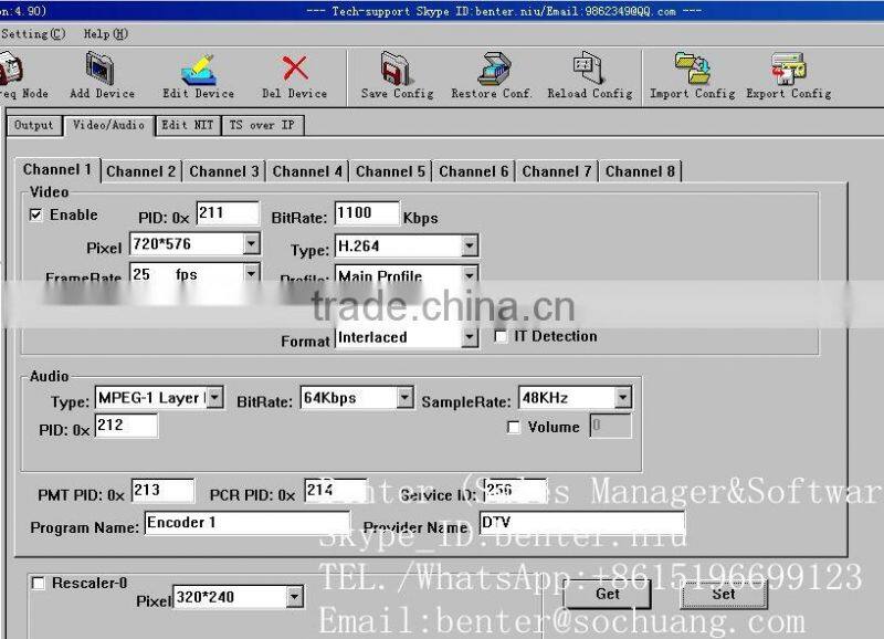 8 AV cvbs video audio in,ASI+IP/MPTS/SPTS out LAN iptv enccoder