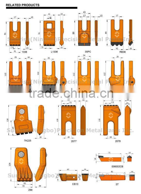 TK225 Foundation Drilling Auger Wear Parts Carbide Teeth