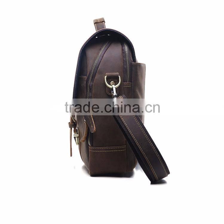 mens vintage 100% genuine leather shoulder messenger bag