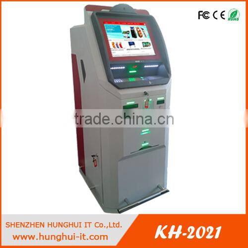 Free Standing Self Payment Touch Screen Kiosk With Cash Validator