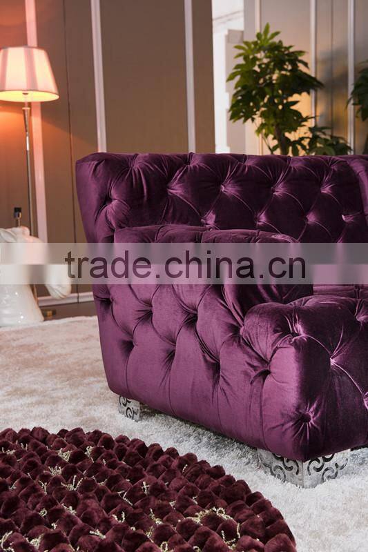 new classic tufted chesterfield L shaped fabric sofa set AL046