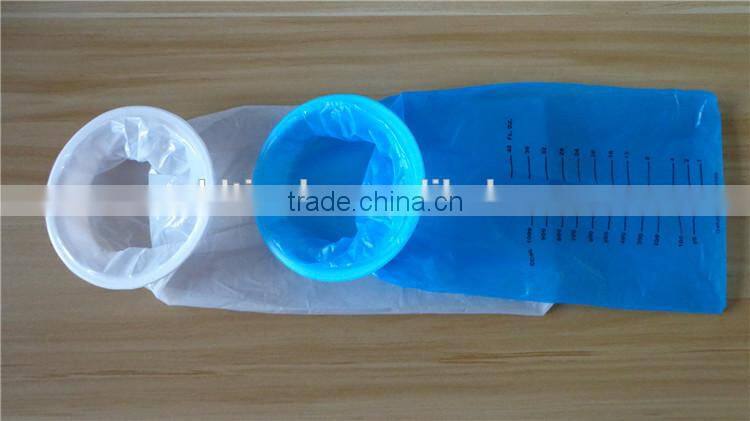 1500ML white color LDPE plastic vomit bag without printing top PVC rigid rings