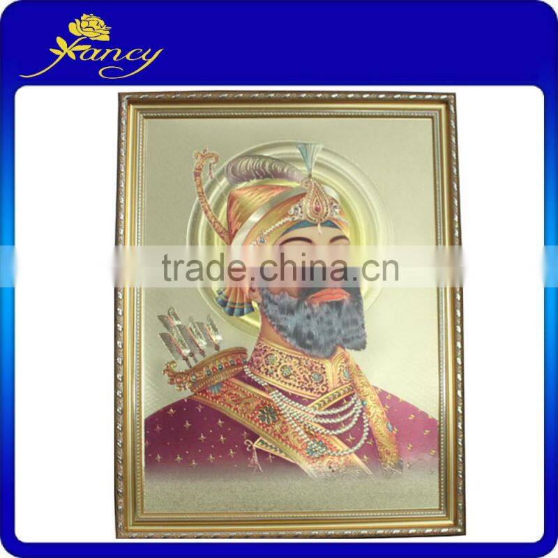 gold foil indian god picture with frame
