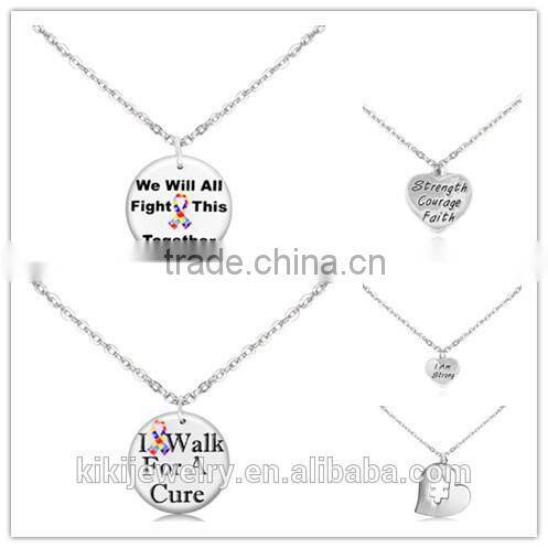 Lead & Nickel Free Autism Puzzle Ribbon We Will All Fight This Togethe Charm Anklet