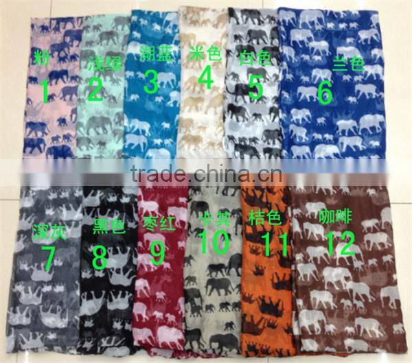 Fashion animal scarf 100% Viscose elephant print Scarf