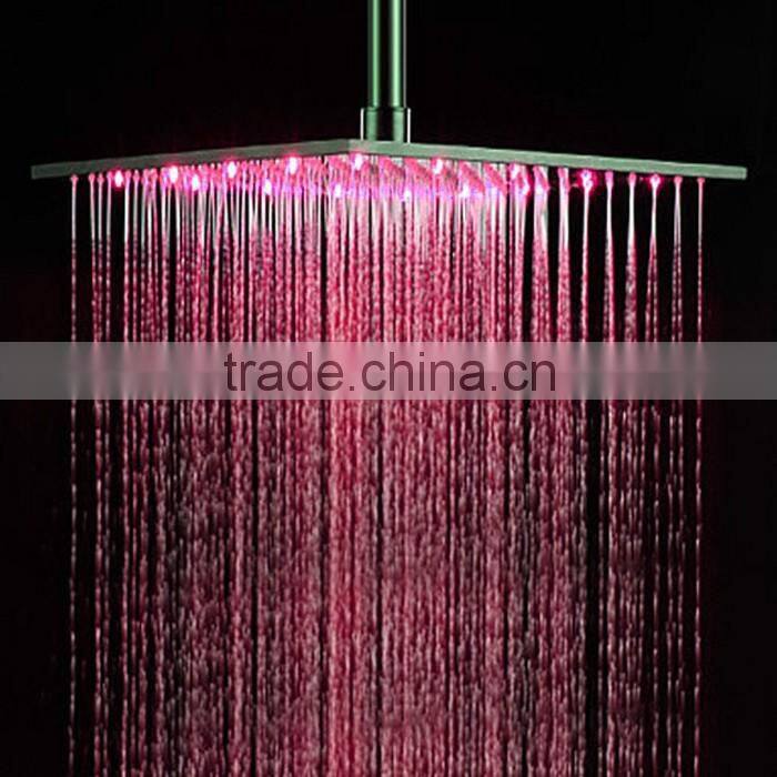 hydro power rainfall shower head with led water glow generator