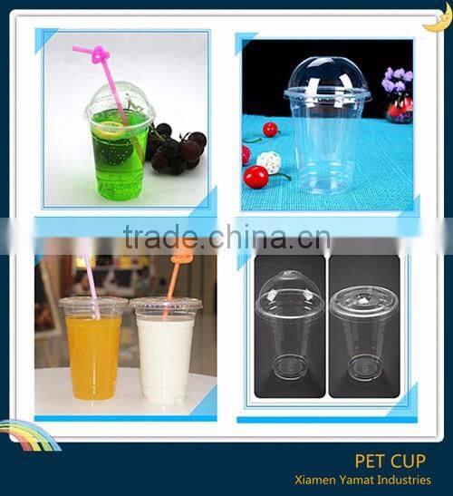 12oz Coffee Use Disposable Plastic Clear Cup With Flat Lids For Iced Coffee