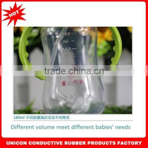 Factory direct sale 100% food grade silicone baby bottle sassy teething feeder soft silicone baby bottle unbreakable UN-0826