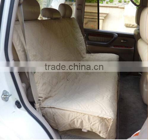 Deluxe Quilted and Padded Tan Car Back Seat With Two Flaps