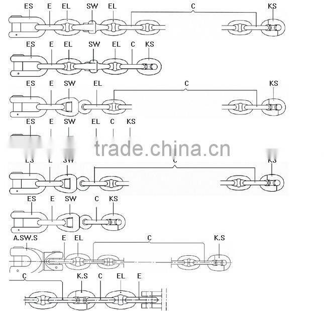 14mm stud or studless U1 U2 anchor chain for boat( black or galvanized or both)