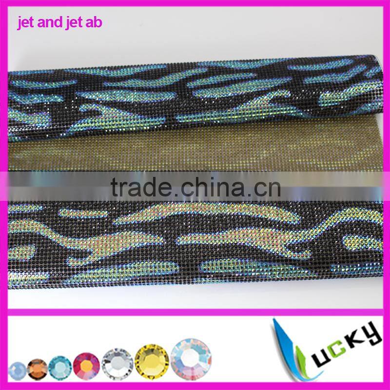 hot fix rhinestone sheet leopard print super closed with A grade quality crystal