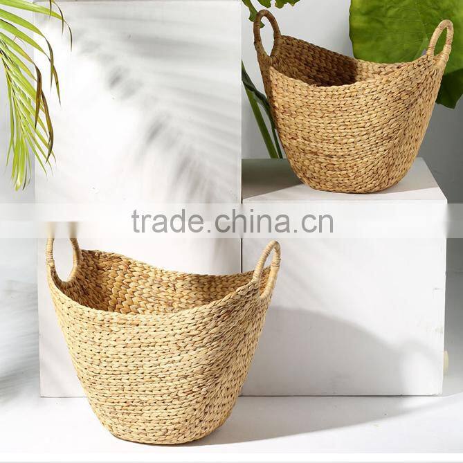 Water hyacinth woven storage basket
