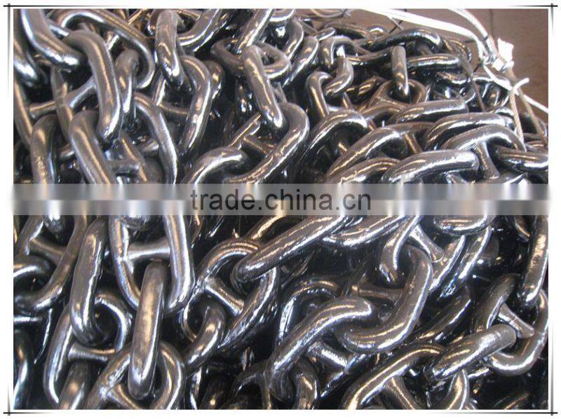 black painted welded marine anchor chain for ship
