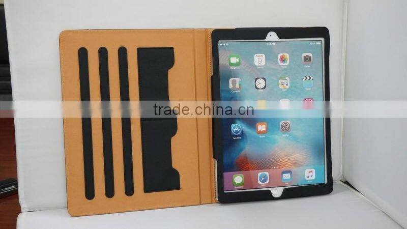 Amazon hotsale card slots stand business handheld protect leather cover for ipad pro 9.7 inch
