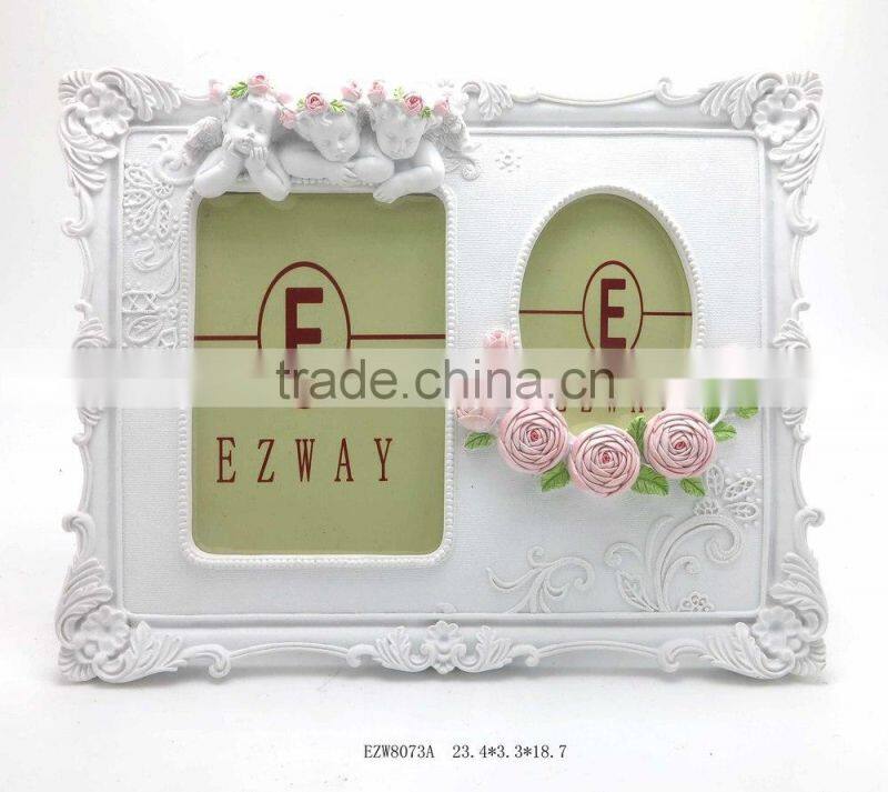 White small decorative oval picture frame