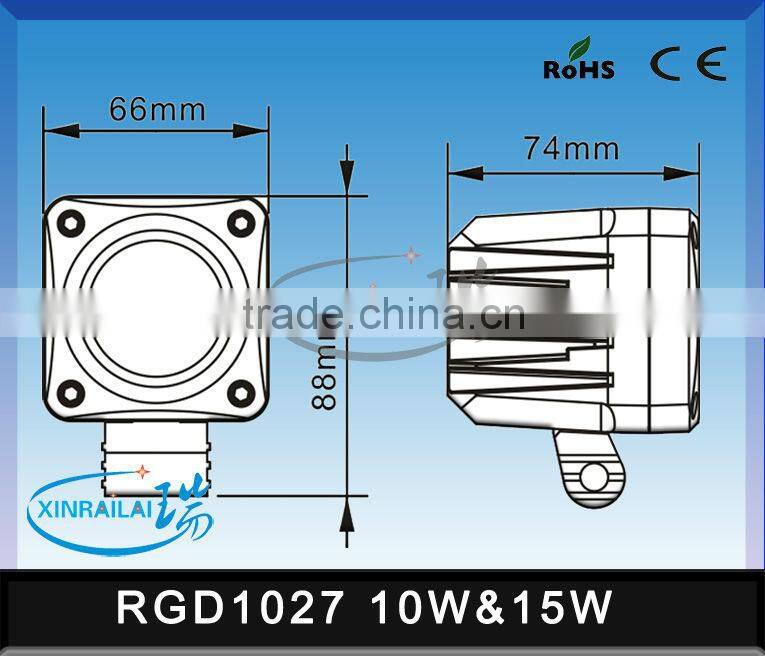 10W or 15W Epistar super bright waterproof IP68 RGD1027 portable rechargeable led stand work light