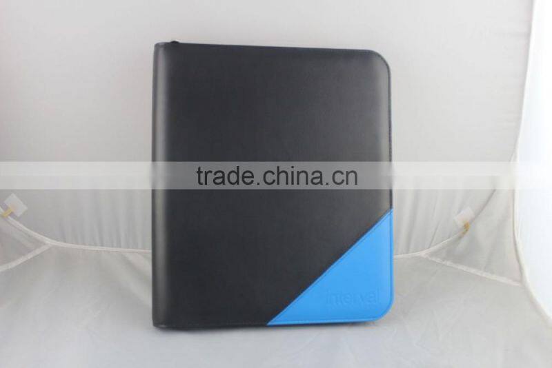 A4 leather file folder document holder fashion portfolio folder leather portfolio folder from factory