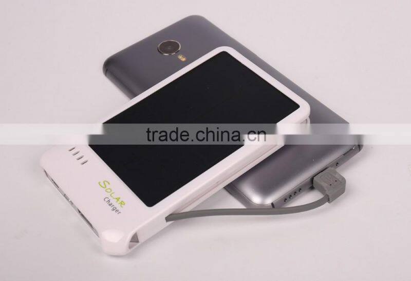 4000mAh Capacity Solar Power Bank with Two Types Output Ports for Most Devices