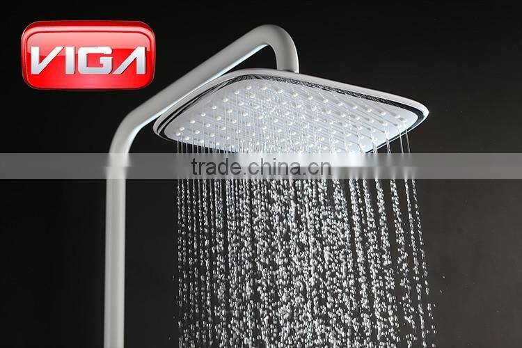 White/Black/Chrome shower column set with ABS shower head