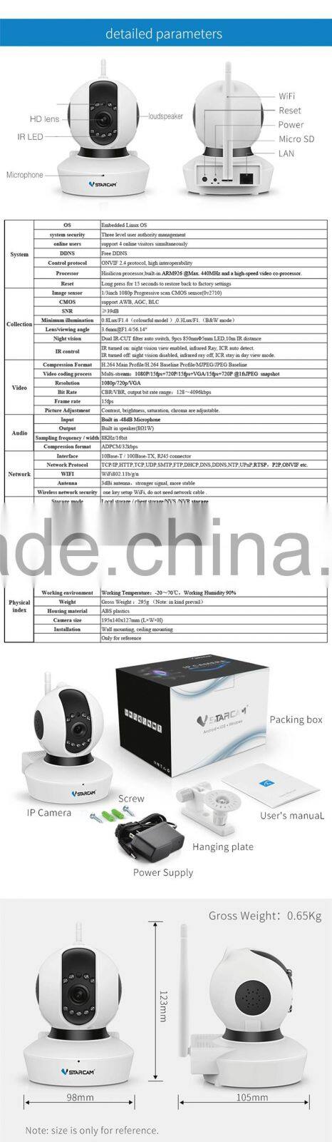 2016 new hot sale wilress ahd 1080p wireless mini cctv camera system home security