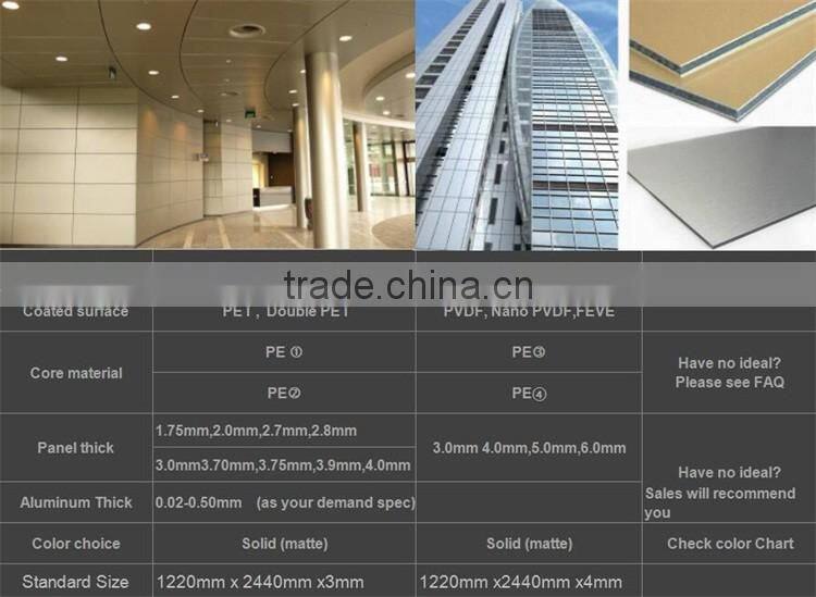 Wall Cladding Aluminium Plastic Composite Panel Interior Design