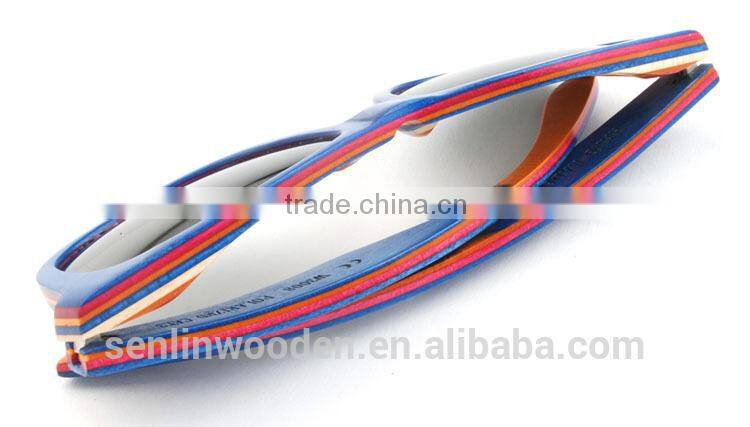 Senlin Wooden Fashion Skateboard Wood 2015 CE And FDA Handmade Cheap Bamoo Sunglasses And Wooden Sunglasses With Wooden Case