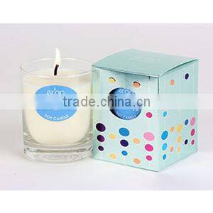 high quality scented soy candle in black glass jar with box