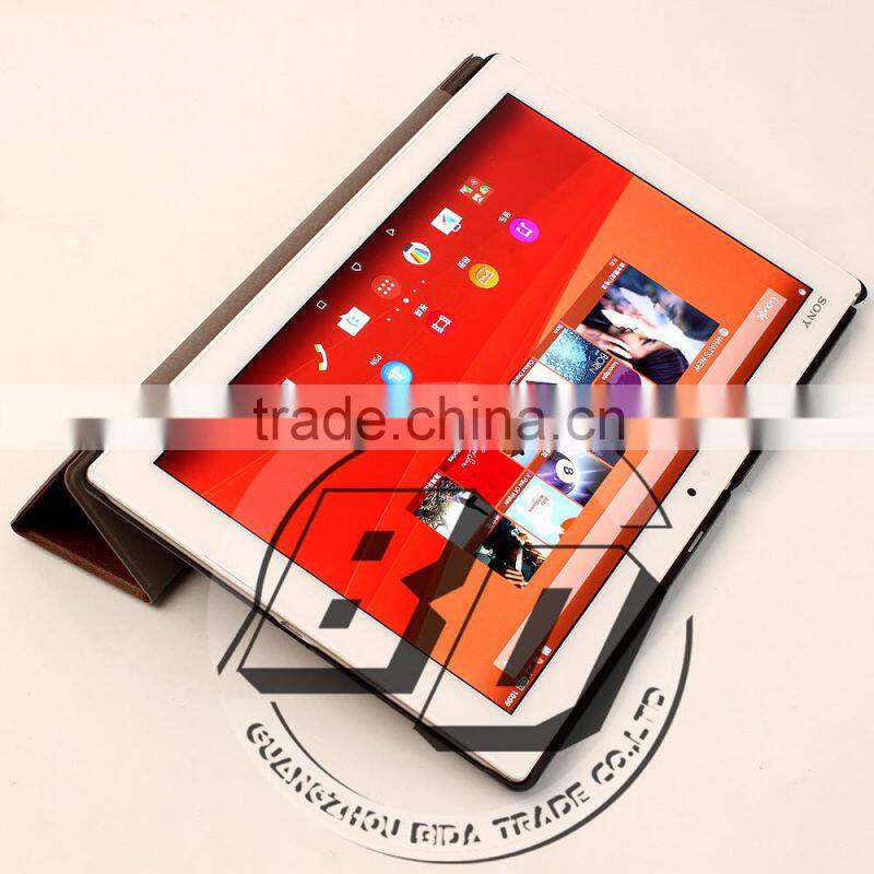 Fashionable Popular Three Folds Ultrathin Stand PU Leather tablets cases For Sony Xperia Z4 Tablet fast delivery