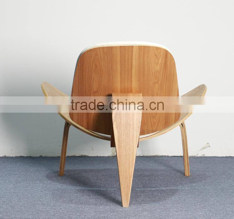 Modern Bend plywood hans wegner ponyhide / cowhide shell chair
