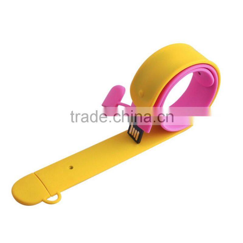 Wholesale Promotional Cheap Price Silicone USB Flash Drive Bracelet Custom Logo
