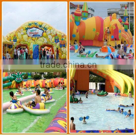 2013 hot selling inflatable water park with a tent