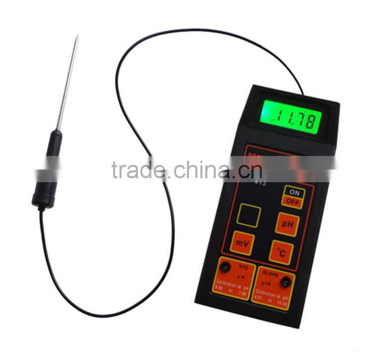 High digital accuracy portable pH/mV/Temp Meter(with ph and Temp electrode)