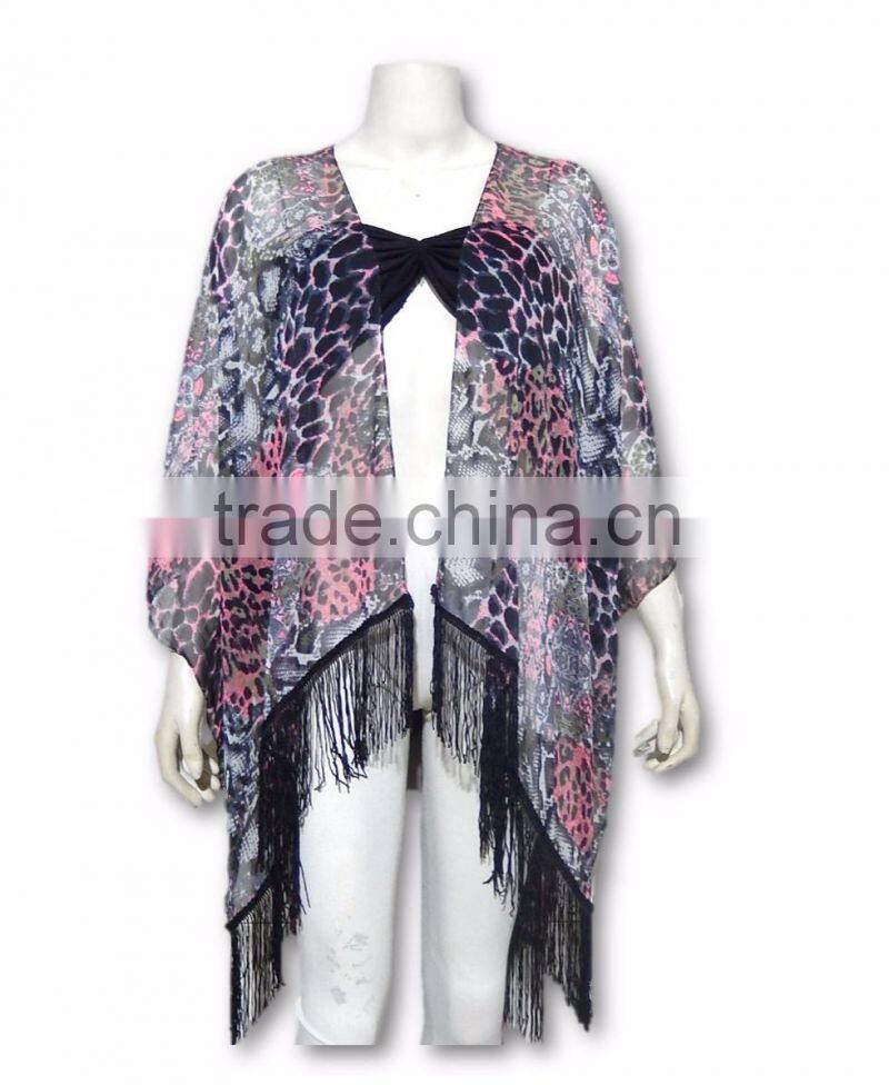 printed poly chiffon beach wear