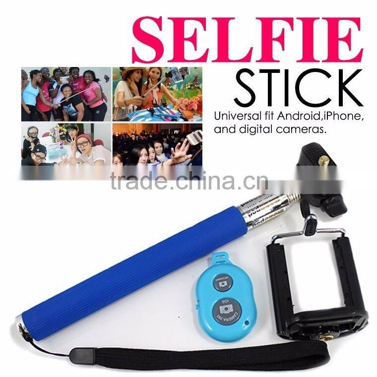 Factory supply wireless bluetooth selfie stick monopod with shutter remote