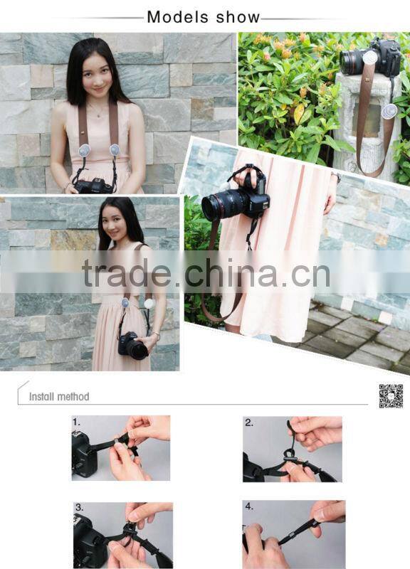 Factory supply LYNCA LM series fashion colorful camera shoulder strap with lens coffea pattern