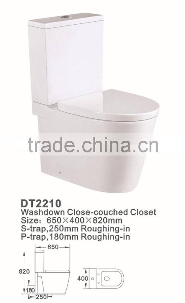 Modern Design sanitary ware Washdown Two Piece Toilet factory DT2210