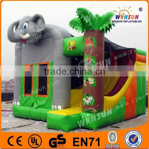 Hot!! rainforest theme WSS-022 inflatable fox slide game