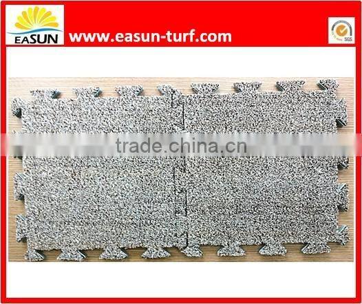 Interlocking Artificial Grass Puzzle Mat with waterproof XPE foam Backing