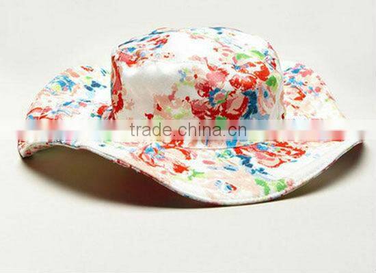 trendy colorful bucket hat floral beach hat long brim fashion cap
