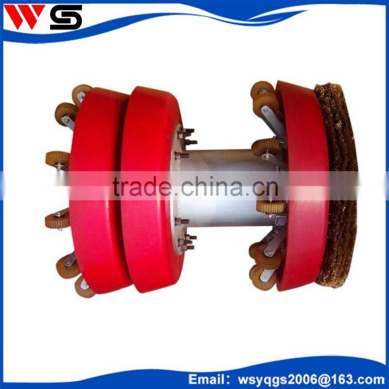 polyurethane pipeline pigs steel brush smart wheel supporting pig