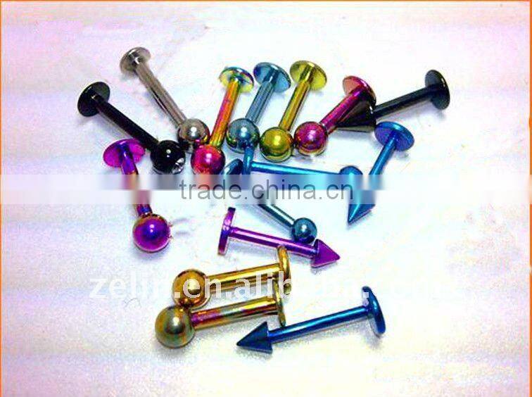 Fashion Titanium Anodized Stud Labret Ring Beautiful Lip Ring