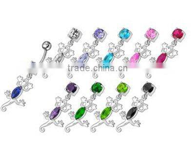 316l stainless steel beautiful lizard belly button ring body piercing jewelry