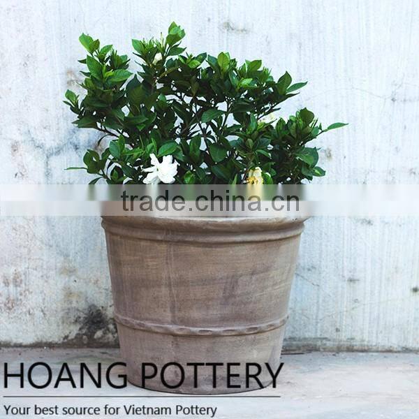 Vietnamese Pottery Wholesale - Round Red Clay Terracotta Pots Outdoor