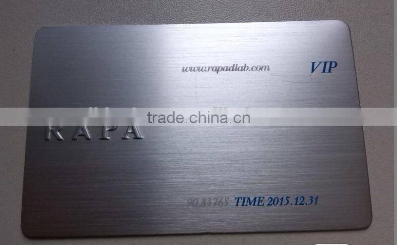 Silver aluminium metal business card