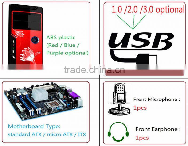 DN-V series v6 colorful atx computer case/red pink blue tower computer case