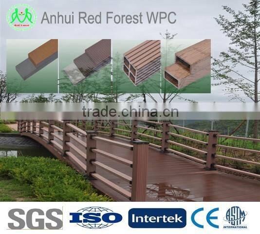 outdoor wood plastic garden bridge railing
