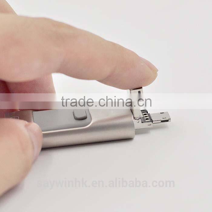 New design u disk 3 in 1 USB flash drive 32GB Customized for mobile phone