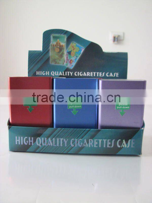 Automatic slider plastic cigarette case upscale cigarette case with metal framework
